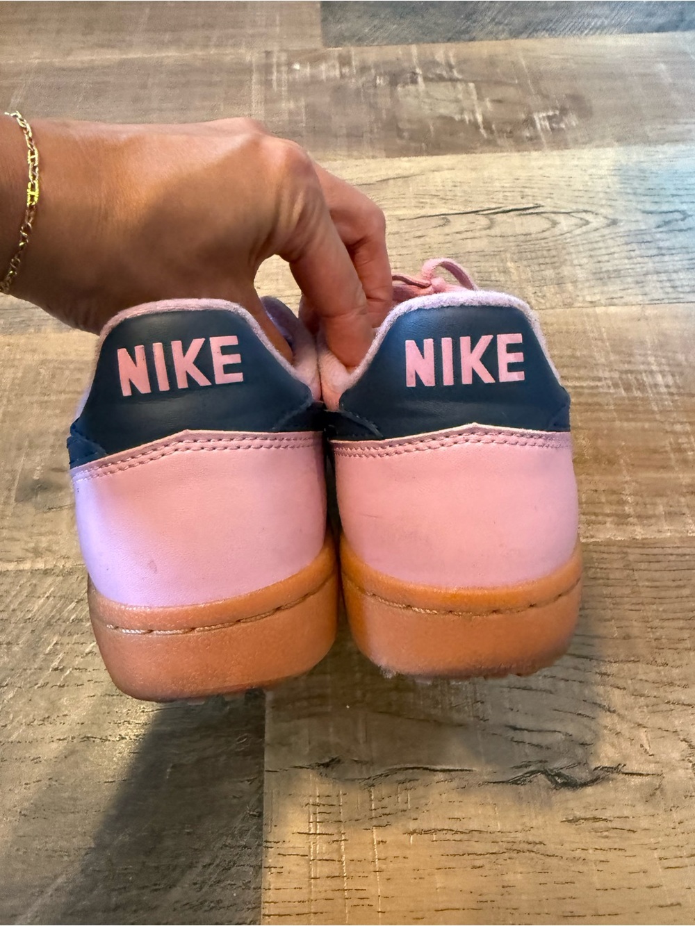 Nike Pink & Dark Teal Retro Court Sneakers - Picture 4 of 7